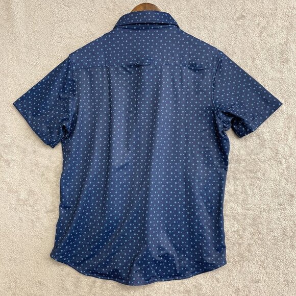 NEW Jachs New York Men's M Short Sleeved Shirt Blue Polka Dot Button up - Picture 4 of 6